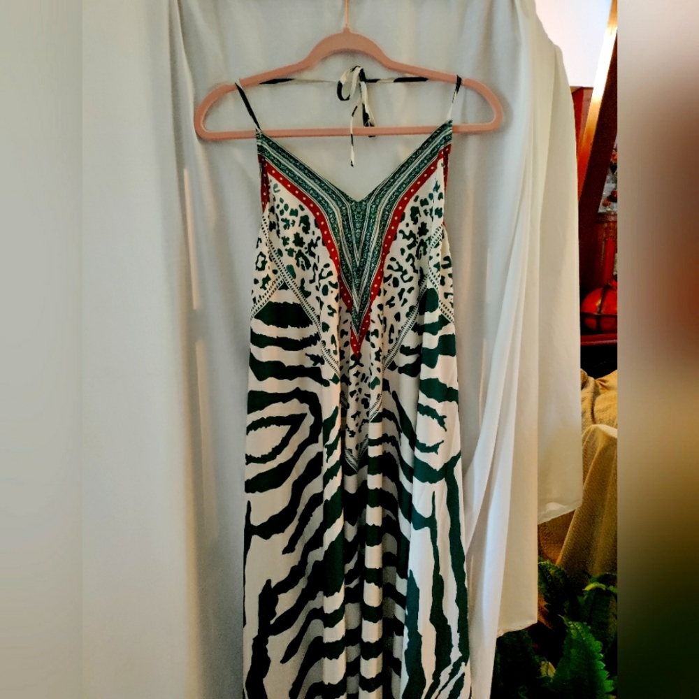 Boho Hippie RenFaire Vintage Ins. Maxi Halter Dress. NWOT.